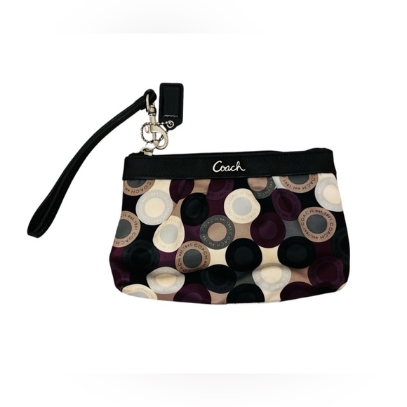 Coach Madison Sateen & Leather Wristlet - Picture 1 of 9